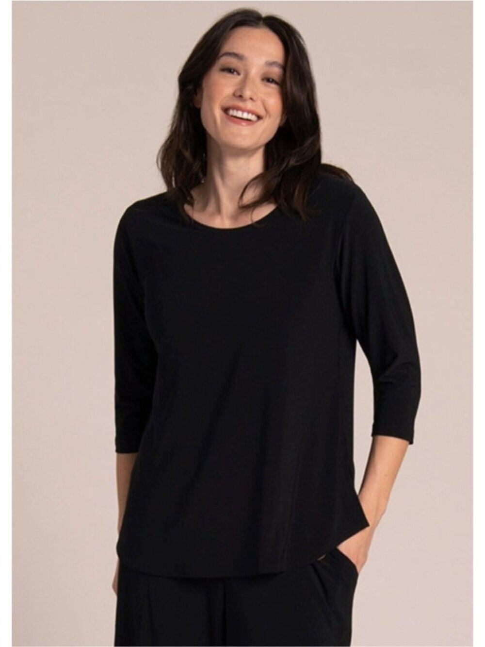 SYMPLI 3/4 Sleeve Go To Classic Tee Size 10 Black